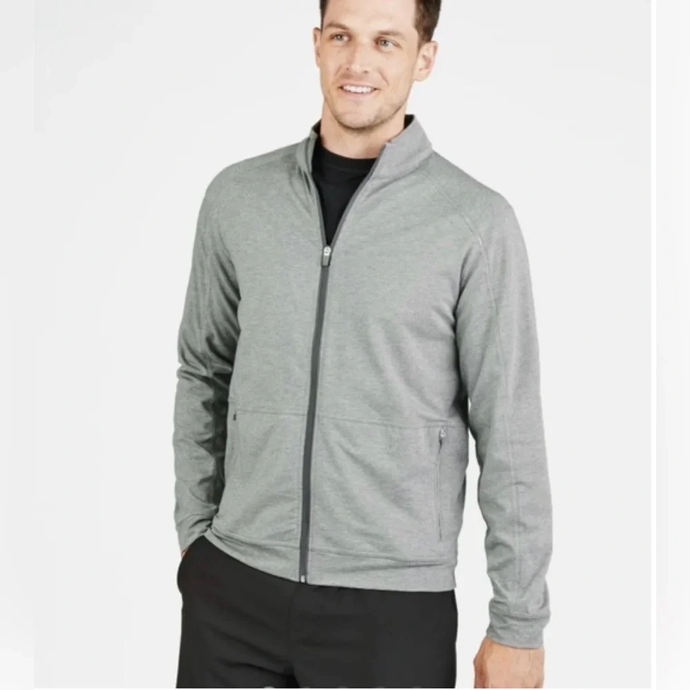 Tasc Performance Jacket Mens Sz S Gray Full Zip Athletic Organic Cotton Bamboo